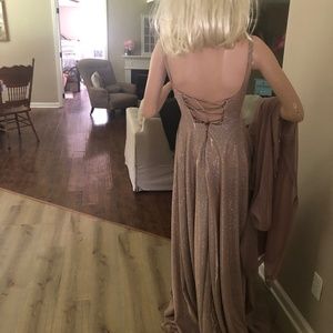 Rose Gold Formal gown  and matching wrap